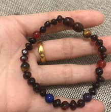 Load image into Gallery viewer, Yoowei 9 Color Baby Amber Bracelet/Necklace Natural Amethyst Gems Adult Baby Teething Necklace Baltic Amber Jewelry Wholesale
