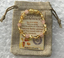 Load image into Gallery viewer, Yoowei 9 Color Baby Amber Bracelet/Necklace Natural Amethyst Gems Adult Baby Teething Necklace Baltic Amber Jewelry Wholesale
