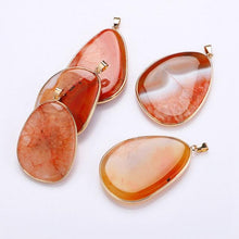 Load image into Gallery viewer, Yumten Natural Gemstone Pendant Necklace Stone Power Crystal Statement Pendentif Jewelry Ribbon Women Long Necklace Colgantes
