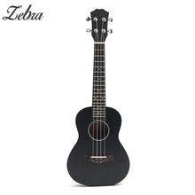 Load image into Gallery viewer, Zebra 23inch Black Ukulele Sapele Wood Concert Hawaii 4 Strings for Beginner Mini Guitar Rosewood Fretboard Stringed Instrument
