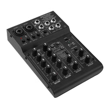 Load image into Gallery viewer, ammoon 4-Channel Mini Mixing Console Digital Audio Mixer 2-band EQ Built-in 48V Phantom Power Mixer audio 5V USB Powered HOT!
