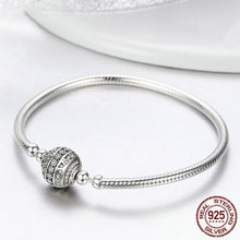 Load image into Gallery viewer, fit Pandora Charm Hot Sale 925 Sterling Silver Family Tree Heart Forever Love Sunflower Snake Chain Bracelet for Jewelry Making
