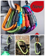 Load image into Gallery viewer, free shipping carabiner climbing 8cm locking type d quickdraw carabiner buckle buckle hanging aluminum nut backpack buckle #1217
