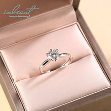 Load image into Gallery viewer, inbeaut Classic Moissanite Ring 925 Silver D Color Pass Test Diamond Excellent Cut 1 Ct Moissanites Engagement Rings for Women
